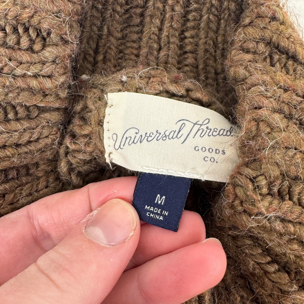 Universal Thread Chunky Brown Cable Knit Mock Nec… - image 4